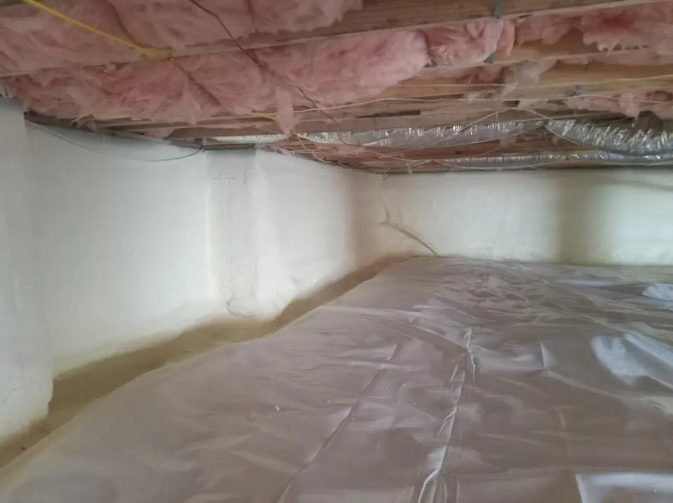 Crawl space encapsulation with closed-cell spray foam for Attic Insulation in Yarmouth
